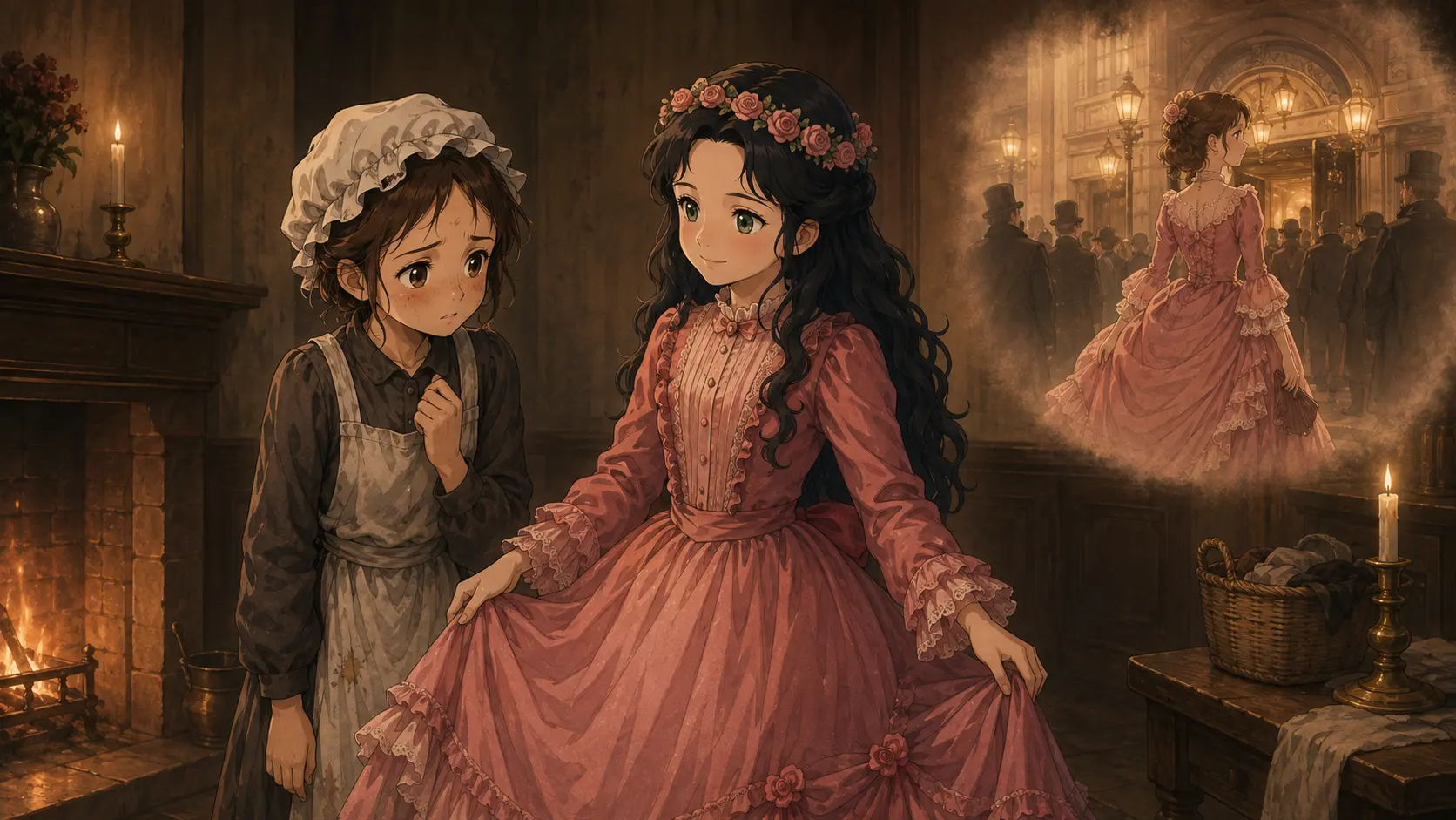 小公女セーラ・場面123の挿絵
