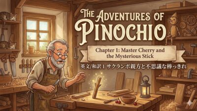 『ピノッキオの冒険』　英文/和訳　　1 サクランボ親方と不思議な棒っきれ