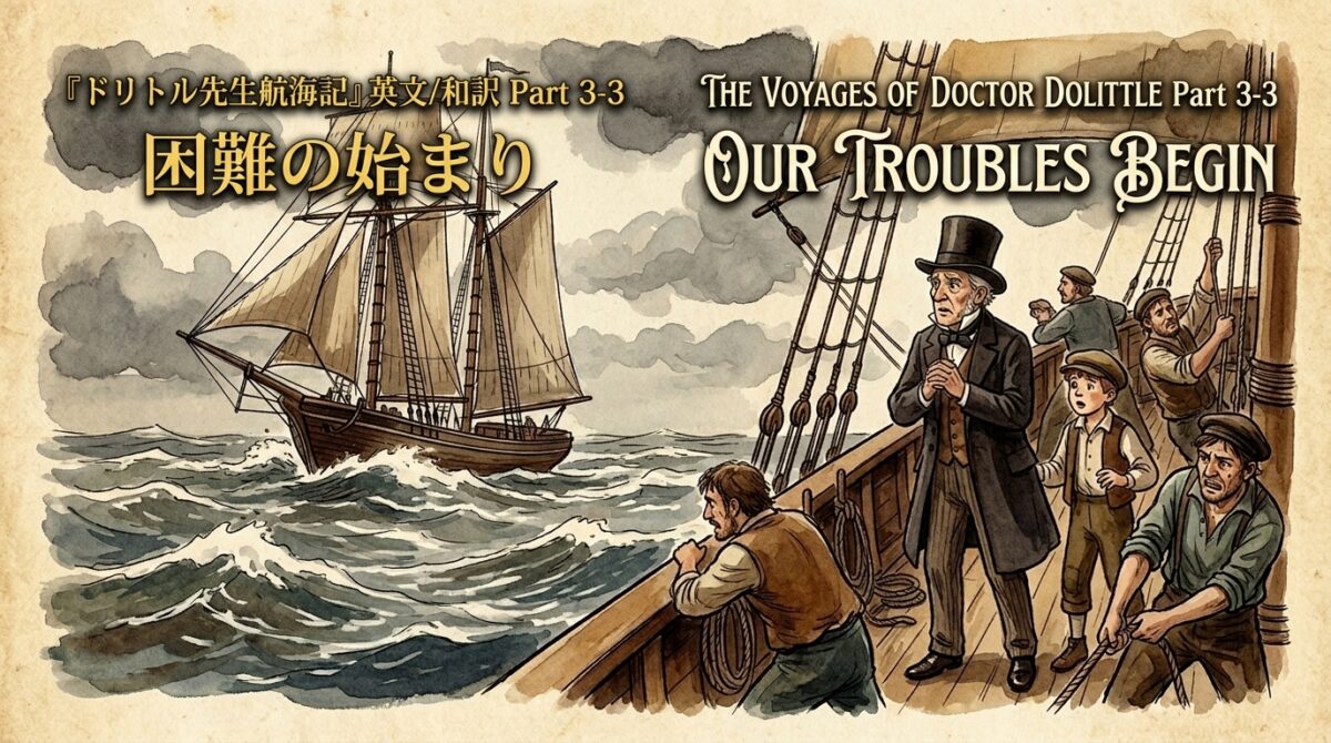 『ドリトル先生航海記』 英文/和訳 Part 3-3 困難の始まり