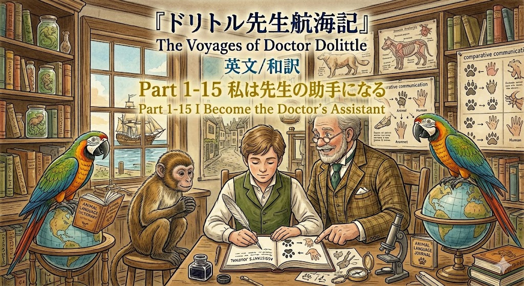 『ドリトル先生航海記』 英文/和訳 Part 1-15 私は先生の助手になる