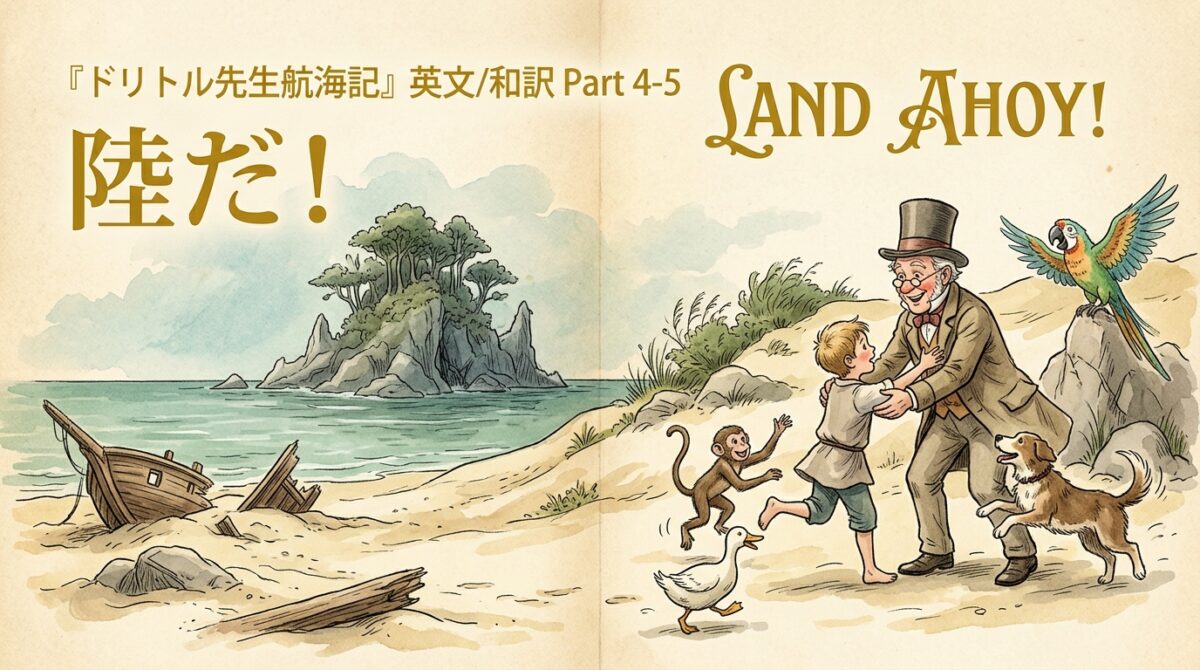 『ドリトル先生航海記』 英文/和訳 Part 4-5 陸だ！