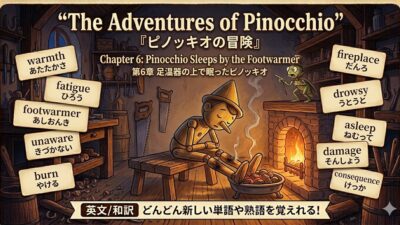 『ピノッキオ』CHAPTER 6足温器の上で眠ったピノッキオ