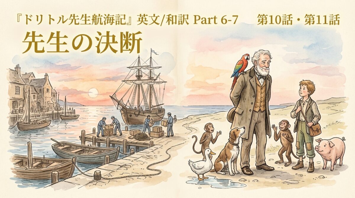 『ドリトル先生航海記』 英文/和訳 Part 6-7 先生の決断
