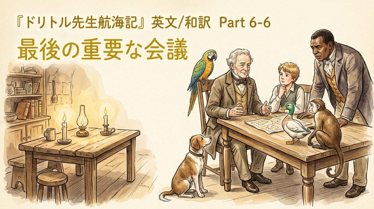 『ドリトル先生航海記』 英文/和訳 Part 6-6 最後の重要な会議