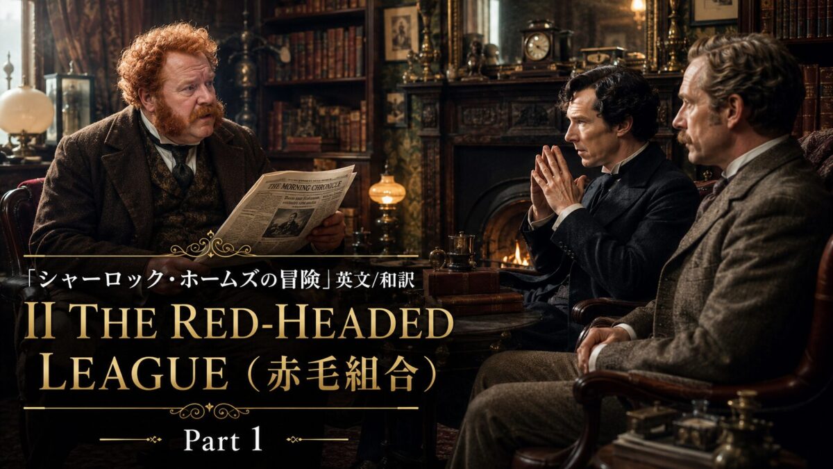 『シャーロック・ホームズの冒険』英文/和訳 II　THE RED-HEADED LEAGUE（赤毛組合）Part 1