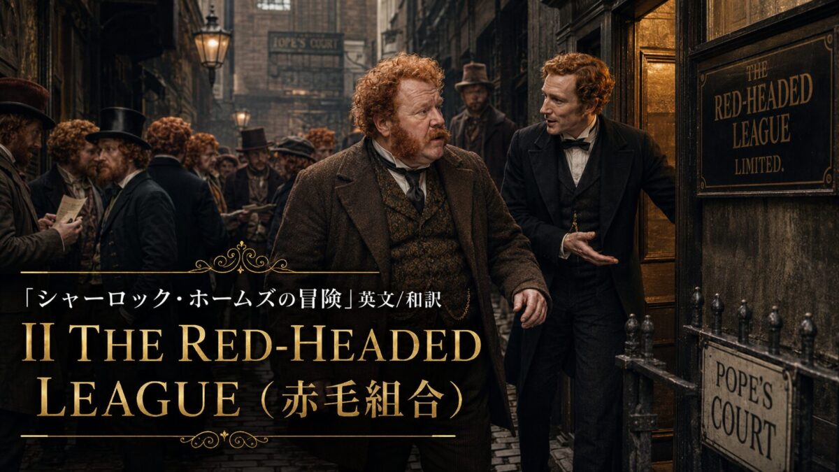 『シャーロック・ホームズの冒険』英文/和訳 II　THE RED-HEADED LEAGUE（赤毛組合）Part 2