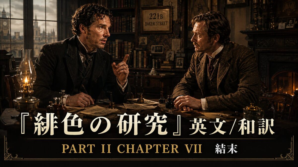 『緋色の研究』英文/和訳 PART II CHAPTER VII　結末