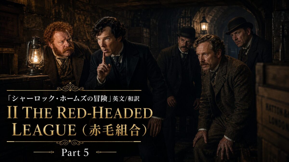 『シャーロック・ホームズの冒険』英文/和訳 II　THE RED-HEADED LEAGUE（赤毛組合）Part 5