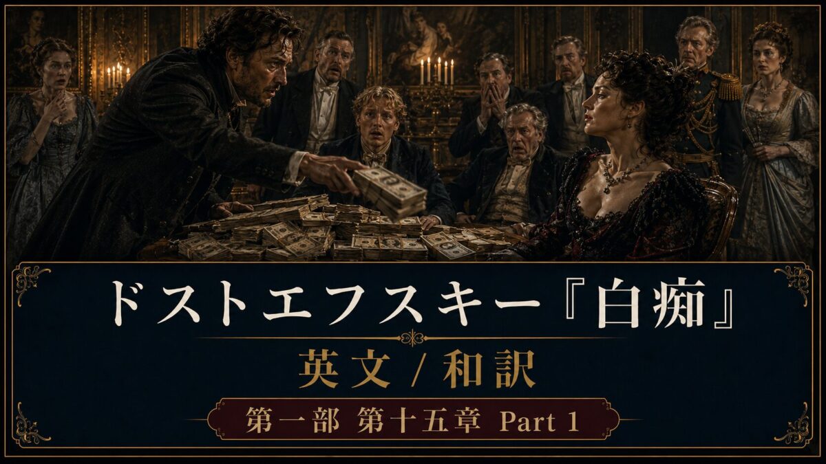 『白痴』英文/和訳　PART I CHAPTER XV　十万ルーブルと公爵の求婚