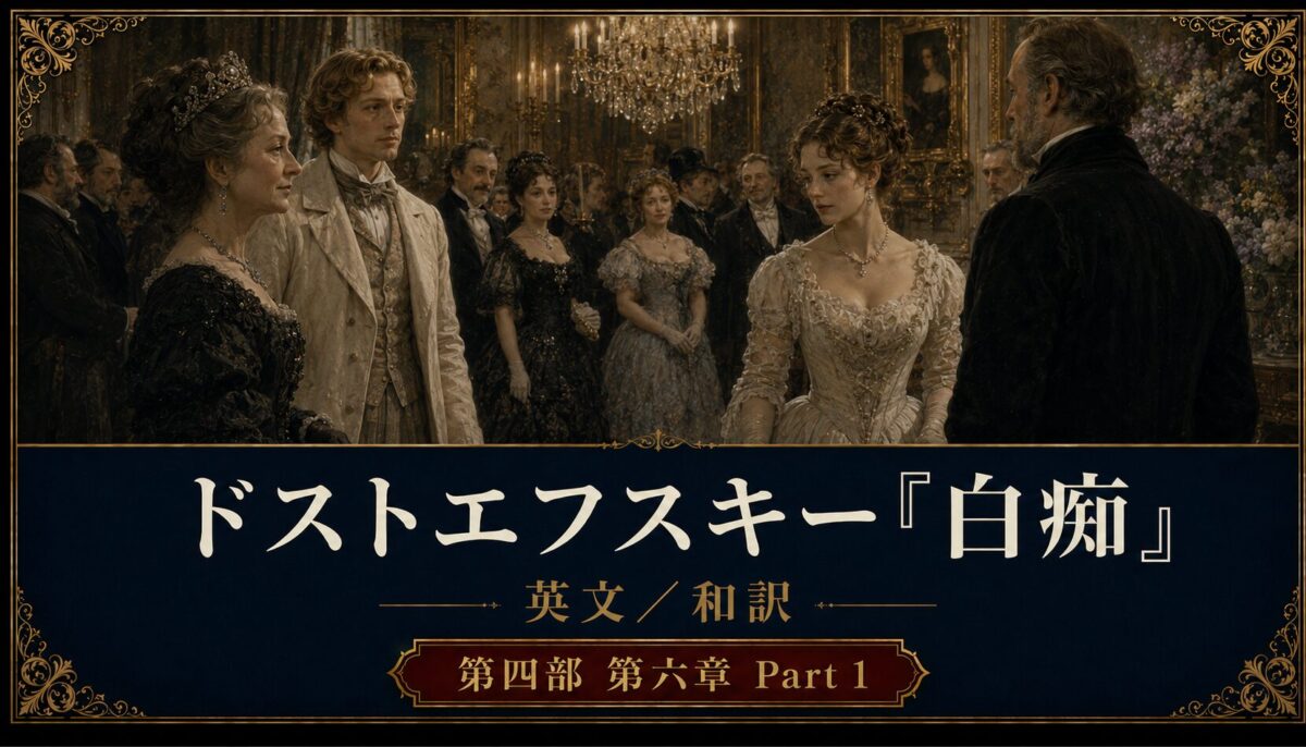 Promotional poster for Dostoevsky's The Idiot, set in a gilded 19th‑century ballroom.