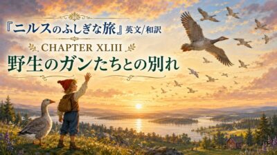 『ニルスのふしぎな旅』英文/和訳 CHAPTER XLIII　野生のガンたちとの別れ